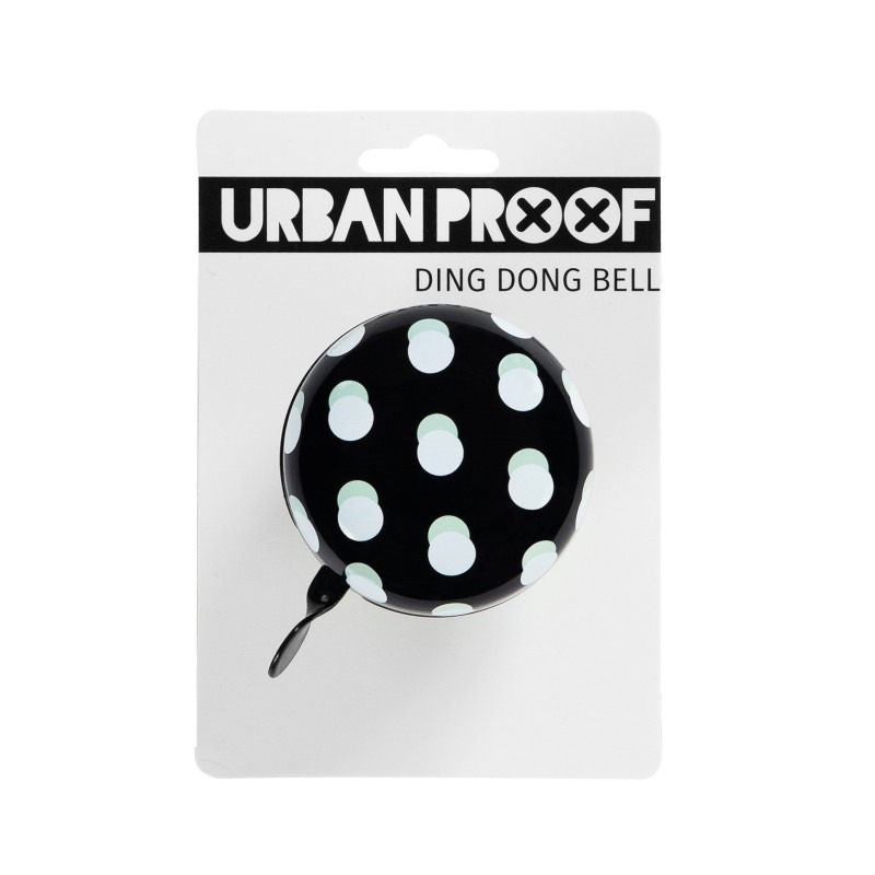 Sonnette Urban Proof Ding Dong 6,5 cm Pois Noir/Blanc