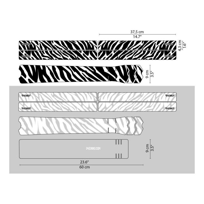 Sticker de protection de cadre Dyedbro Zebra Blanc