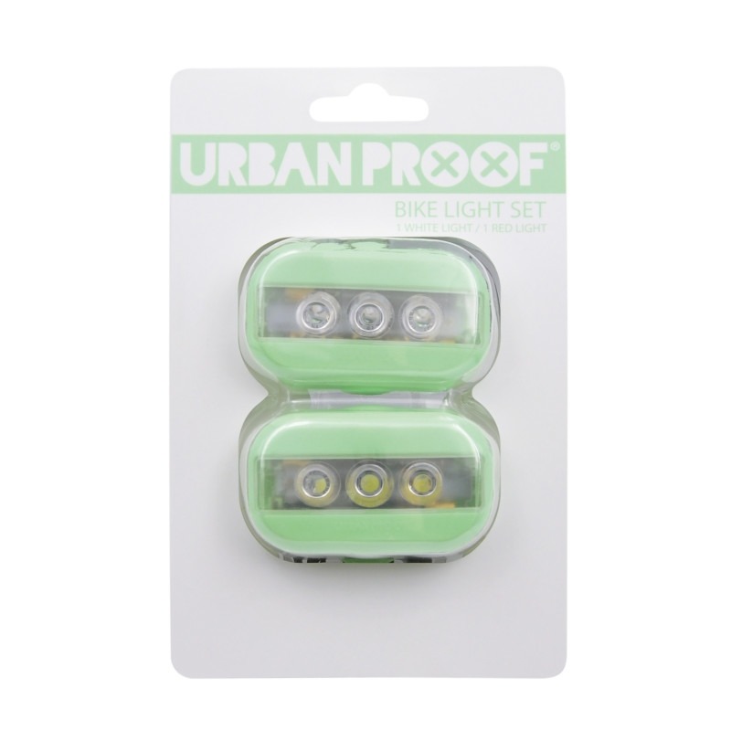 Kit d'éclairage avant + arrière Urban Proof LED Clip Vert
