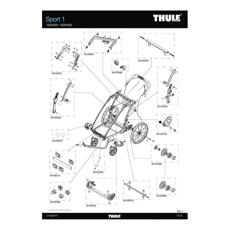 Guide de câble de frein Thule - 40105356