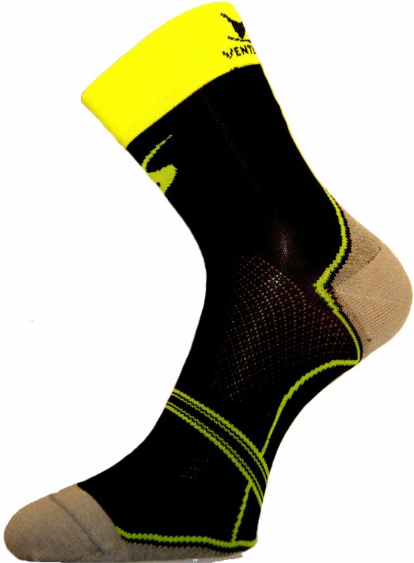Chaussettes Ventura Socks Carbone Classic Noir/Jaune fluo- 35/38
