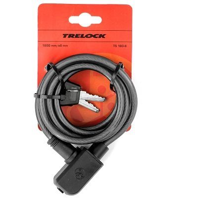 Antivol vélo spirale Trelock Aktion à clé 1,80 m x 8 mm Noir
