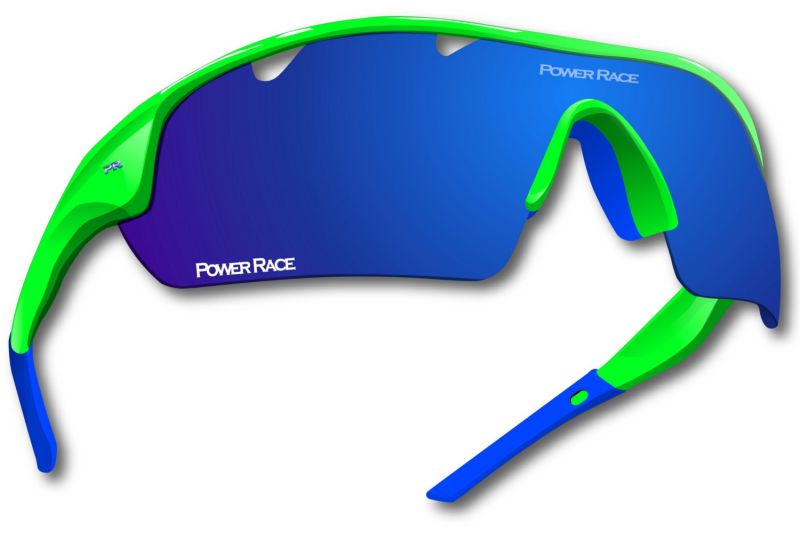 Lunettes Power Race Falcon photochromiques (5 verres) Vert fluo/Bleu