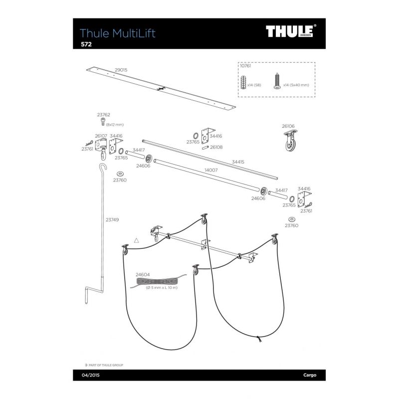 Tube court en PVC Thule MultiLift - 34417