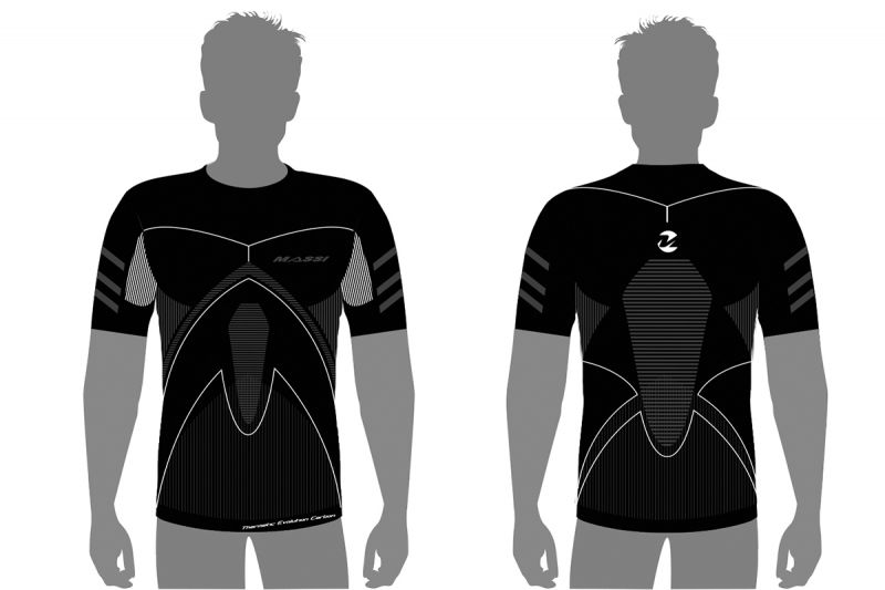 T-shirt manches courtes Massi Thermetic Evolution Carbon Noir- M