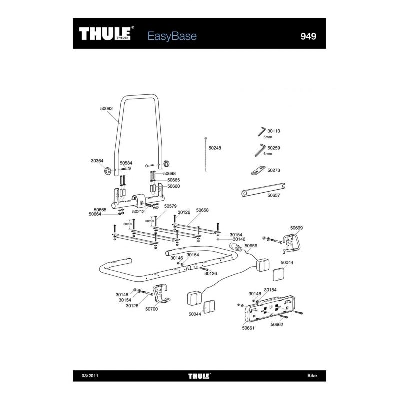 Tube de support Thule EasyBase - 50092