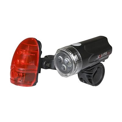 Éclairage vélo AV+AR Q-Lite LED à piles Fix. sur cintre et tige de