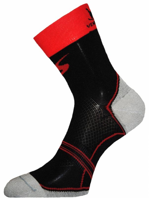 Chaussettes Ventura Socks Carbone Classic Noir/Rouge- 35/38