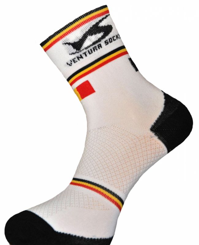 Chaussettes Ventura Socks Carbone Nation Belgique Blanc- 35/38