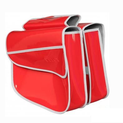 Sacoche vélo VELOX porte-bagages À pont 2 volumes Rouge Vernis