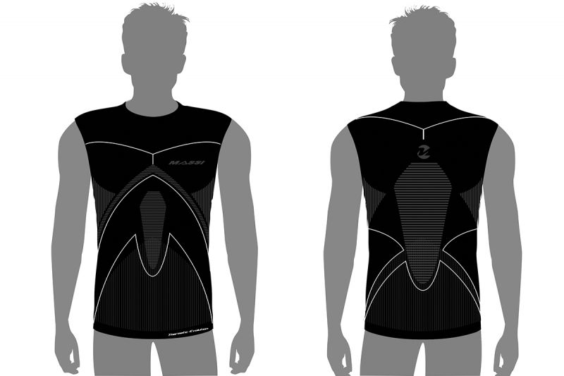 T-shirt sans manche Massi Thermetic Evolution Carbon Noir- S